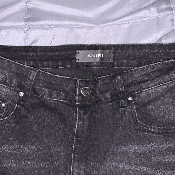 Amiri MX1 Bandana Ripped Jeans Black Mens 32 - Picture 3 of 5